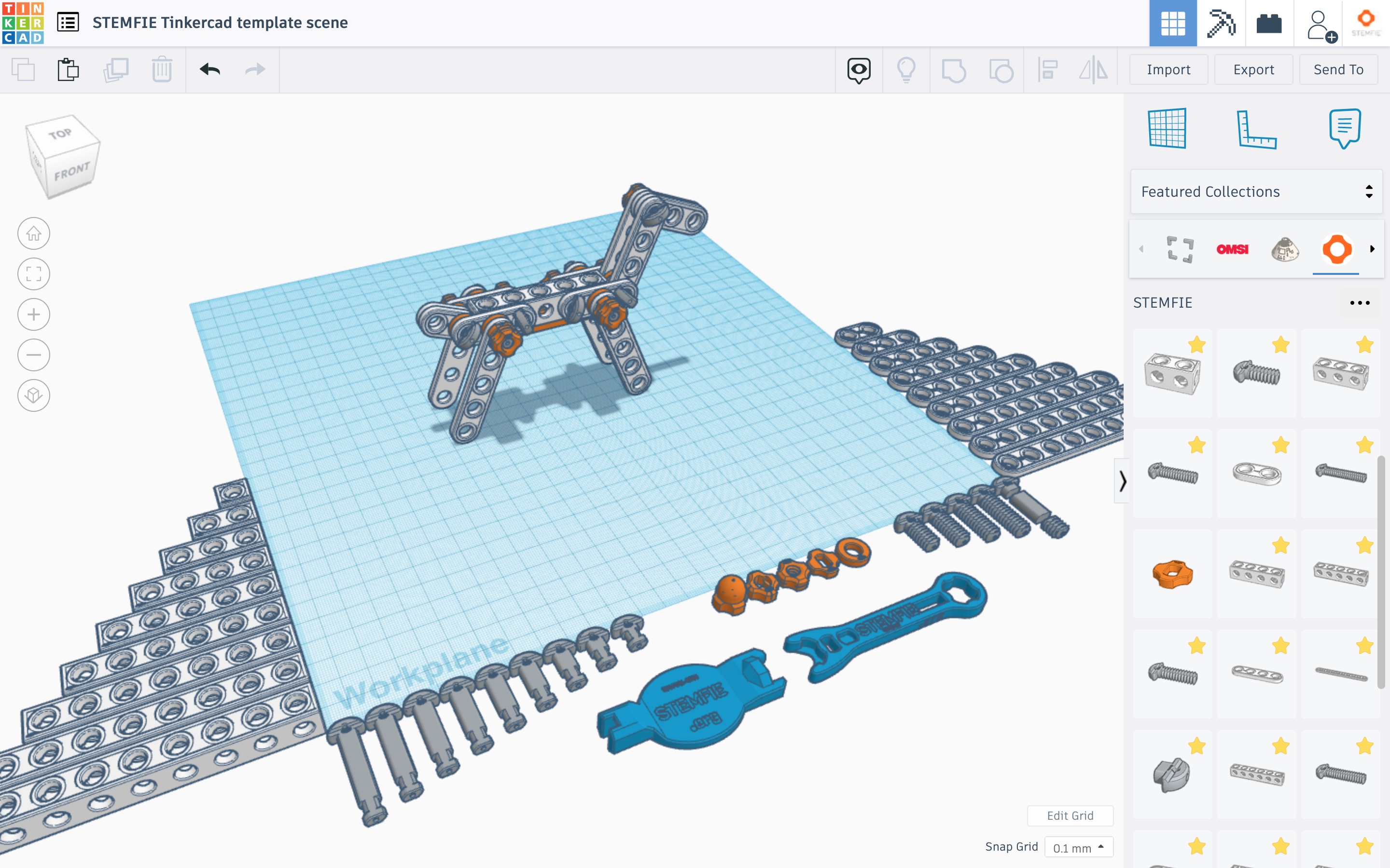 STEMFIE.org OpenSCAD template scene screenshot