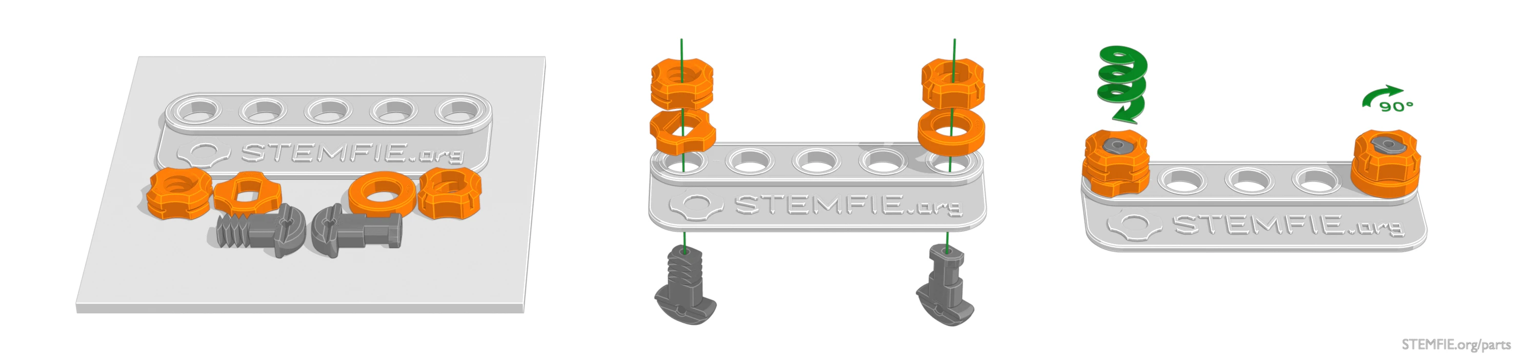 STEMFIE.org Quick print sample shoulder screw pin nut washers brace category banner strip.blend1