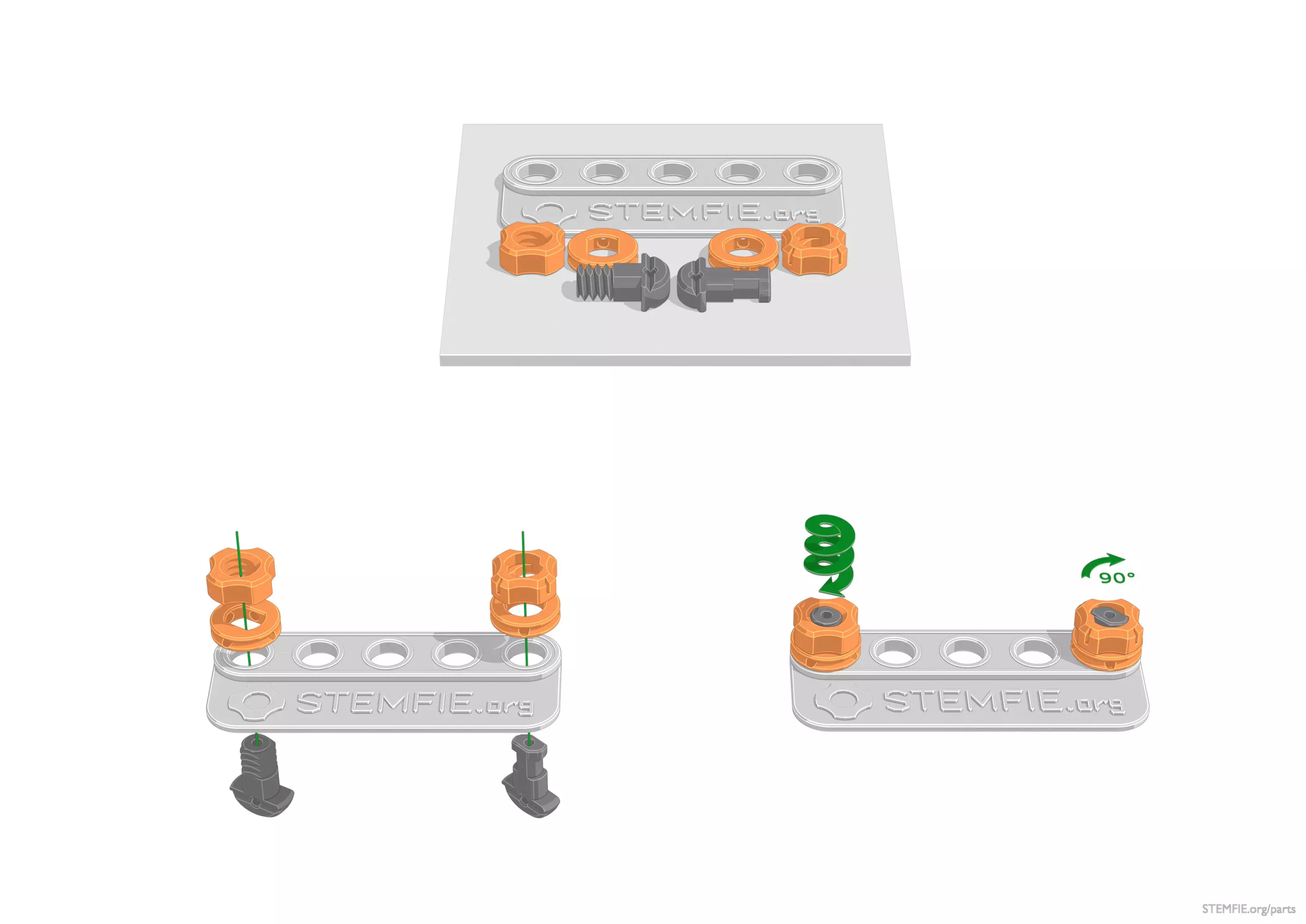 STEMFIE.org Quick print sample shoulder screw pin nut washers brace